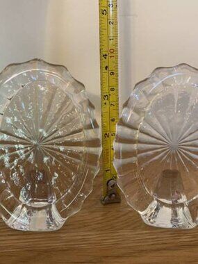 2 Vintage Glass  Oval Photo Frames